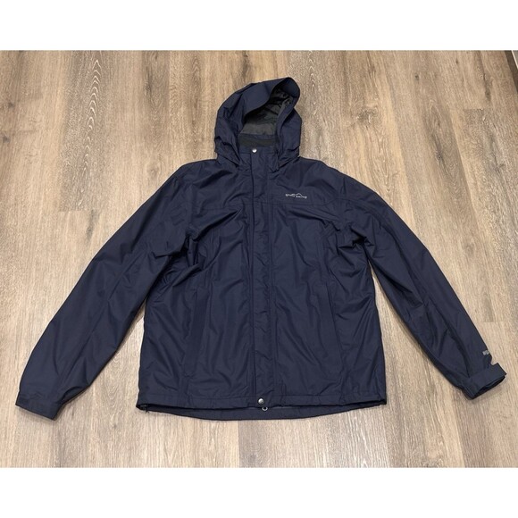 Eddie Bauer Mens Large Tall WeatherEdge Waterproof Hooded Rain Jacket - Picture 1 of 12